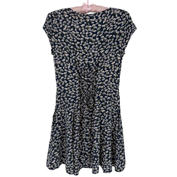 Band Of Gypsys Blue Floral Cottagecore Button Down Mini Dress Retro Y2K Revive - Picture 6 of 15